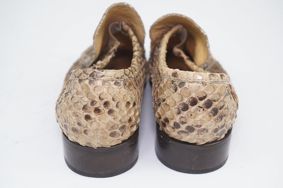 A pair of lady's Patrick Cox python loafers, EU 38